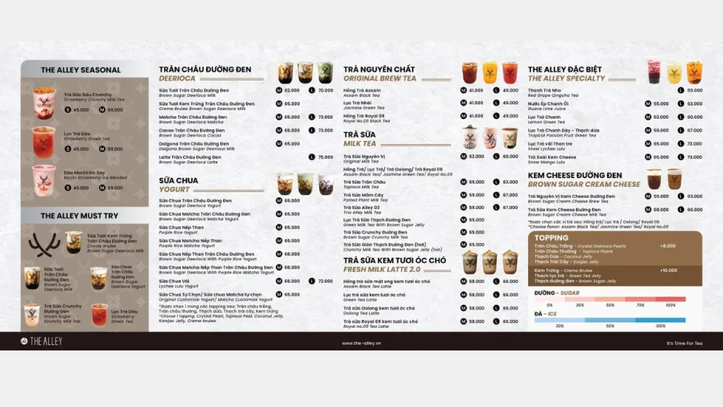 Fruit and Citrus Teas The Alley Menu